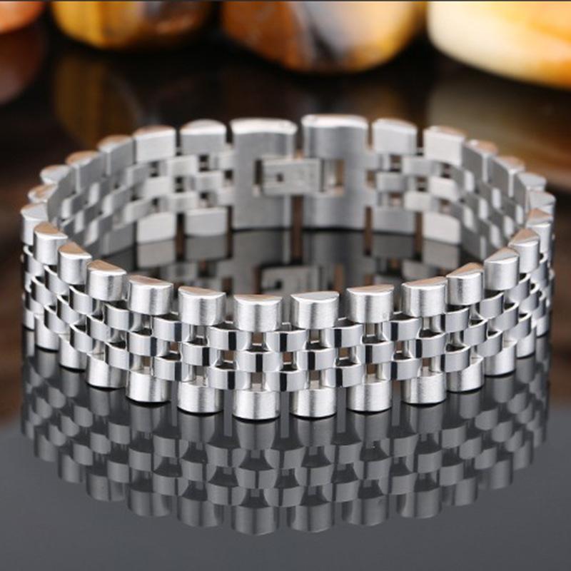 Supply Men s Stainless Steel Solid Wide Strap Bracelet, Fashion Titanium Steel Bracelet Chain Jewelry