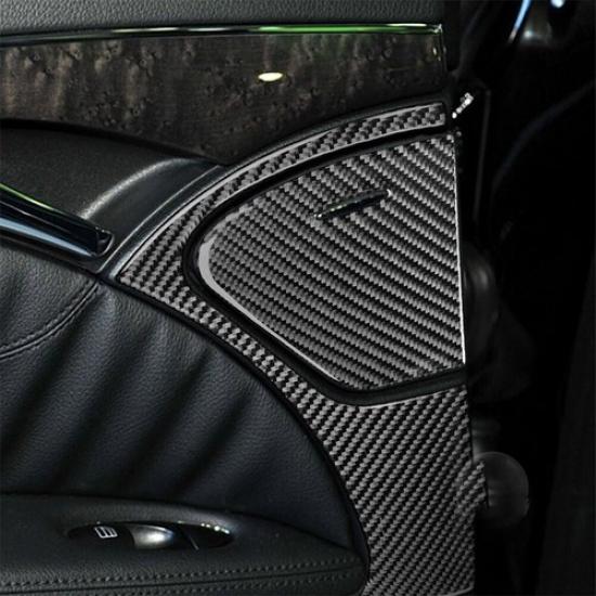Carbon Fiber Interior Rear Door Armrest Cover Trim For Mercedes-Benz W211