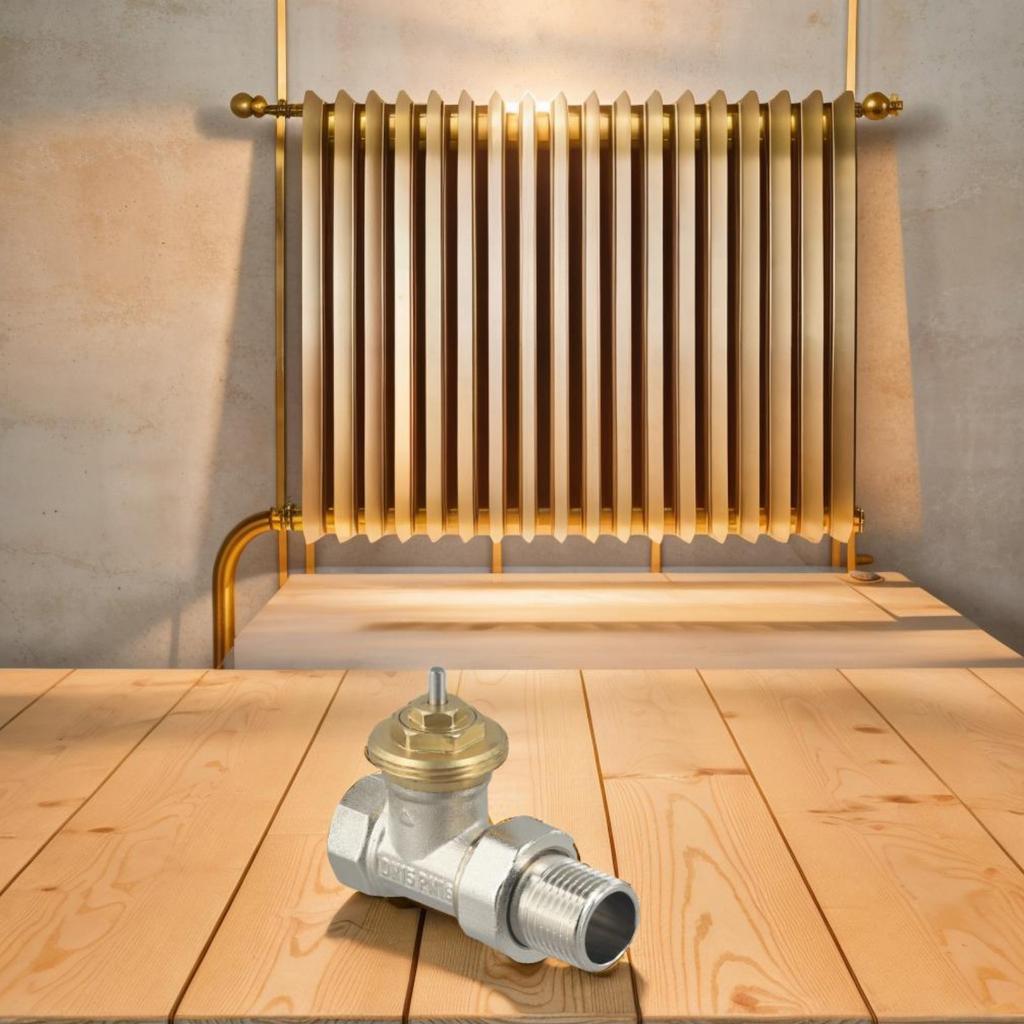 1 Pcs DN15/DN20/DN25 Brass Thermostatic Regulating Valve Without Thermostatic Head Brass Nickel Plated Regulating Valve