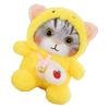 Cat Plush Toy Lovely Bell Soft Colorful Fuzzy Stuffed Cat Plush Toy for Children Birthday Yellow