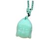 Buddha Head Tathagata Imitation Obsidian Necklace Green Buddha Head Necklace