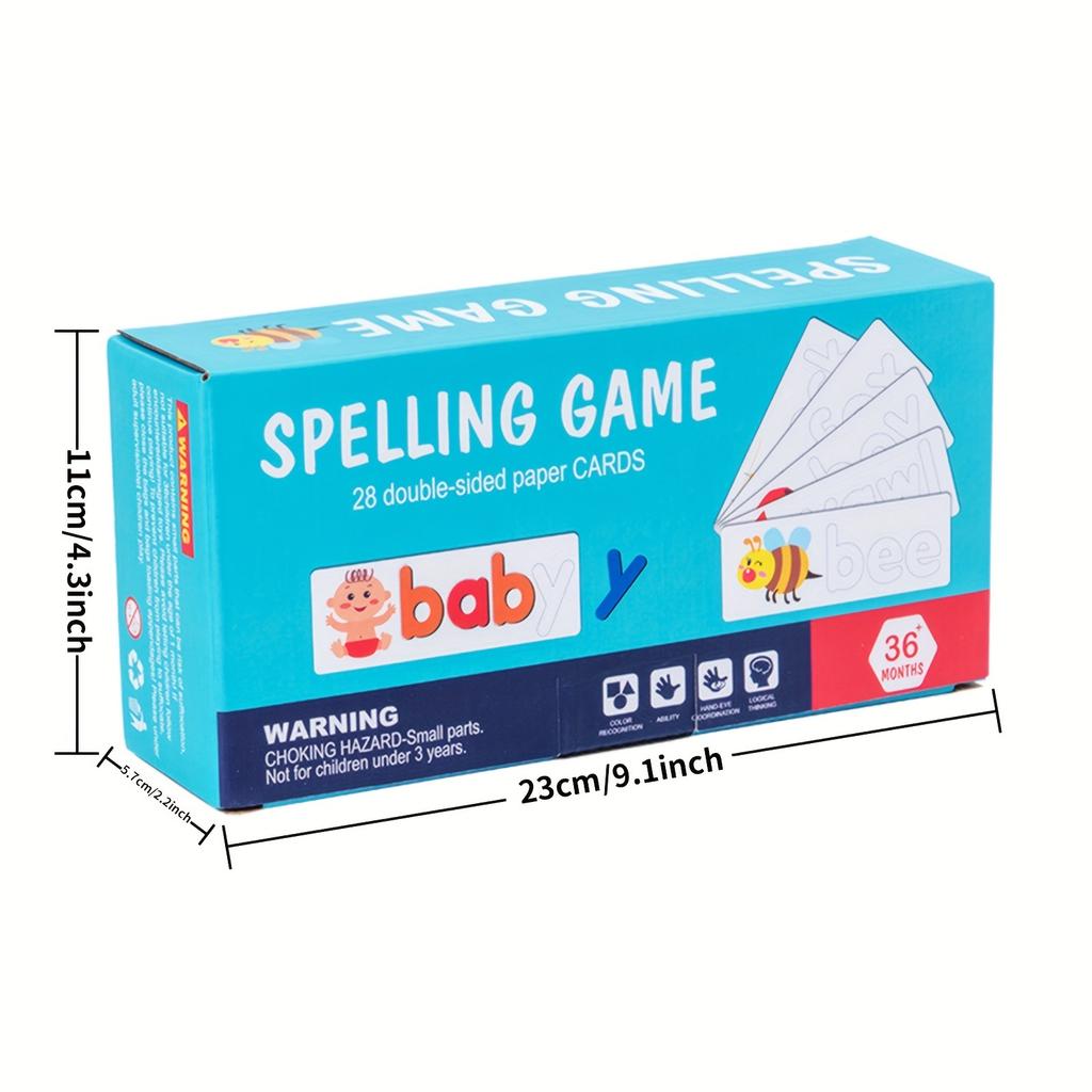 Montessori Alphabet Spelling Word Wooden Math Toys Kids Educational Teaching English Alphabet Cards Puzzle Game Learning Toys