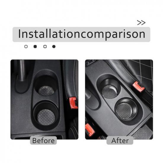 Carbon Fiber Car Water Cup Holder Anti-slip Mat Pad for Seat Leon 2008-2012