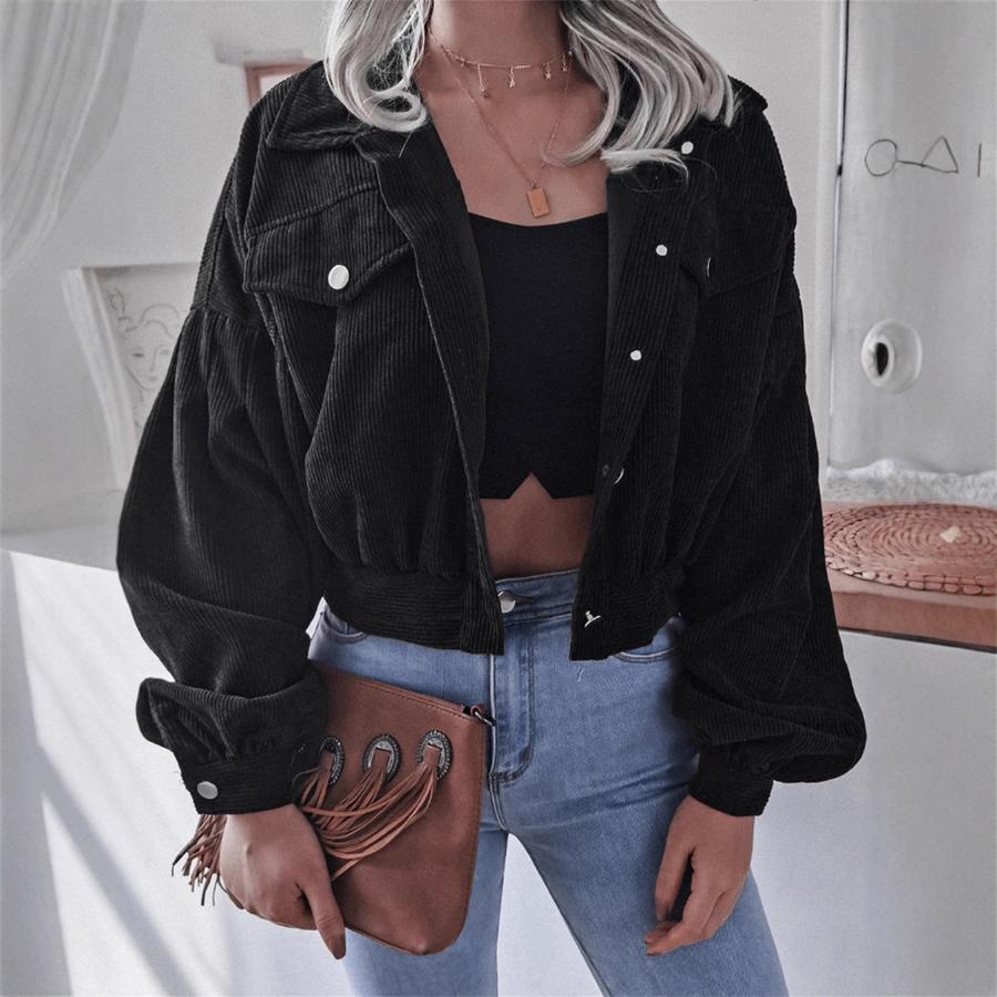 Ins Style Autumn Velvet Long Sleeve Cardigan Jacket for Women