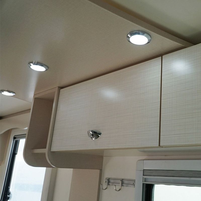 12V/24V LED Touch Lamp RV Ultra-thin Round Dome Light Ceiling Lamp Reading Light for Caravan Boat Yacht Camping Car