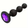 Sex Anal Plug with 3 Balls Anal Beads Crystal Base Butt Plug Anal Training G-Spot Prostate Stimulator Sex Toys for Women Men Gay