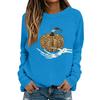 Women's Halloween Print Long Sleeve Neck Casual Top