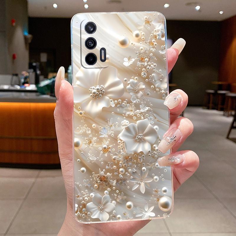Für Realme X7 Max 5G Hülle X7Max RMX3031 Luxus Schmetterling Blume Klar Weiches TPU Silikon Rückseite Handyhülle Für RealmeX7Max 5G Hülle