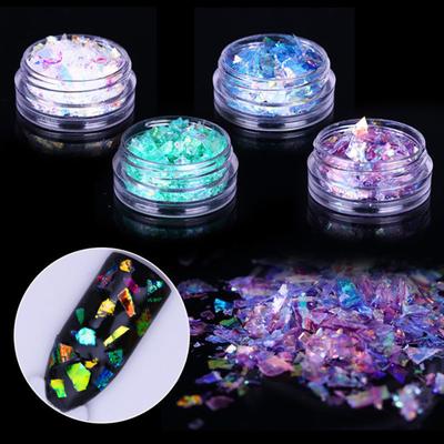 Nail Giltter Sequines Fluorescent Glass Paper Dust Powder Nail Art DIY Decor
