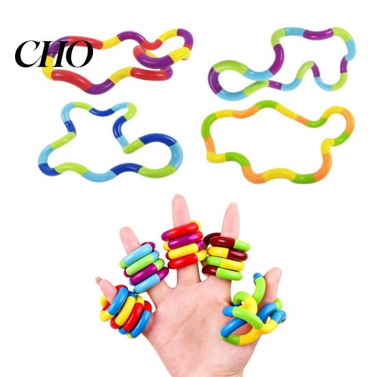 Hand Relaxation Toy 2/4/6Pcs Stress Relief Plastic Twisted Focus Aid Finger Sensory Fidget Flexibility Training Portable Educational Twisting Loop
