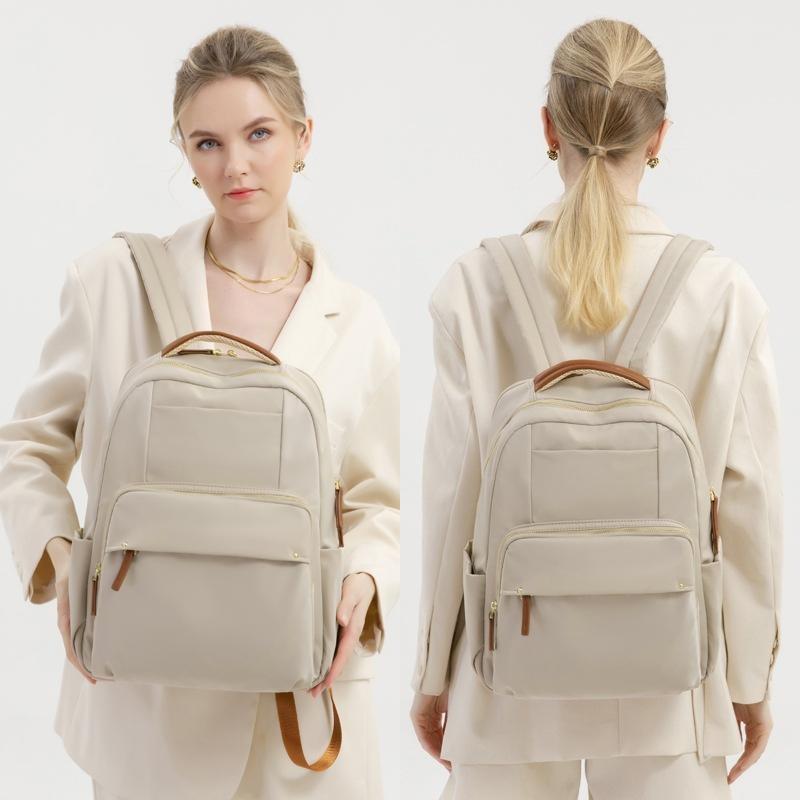 2026 New Style Simple Canvas Backpack for Women Large Capacity Travel Laptop Bag Student Bookbag Versatile