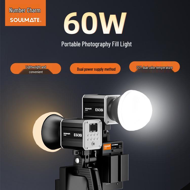 8SOULMATE E60Bi60W Handheld Portable Outdoor Photography Fill Light