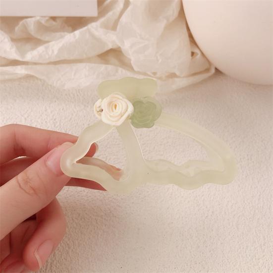 Hair Claw Hollow Butterflies Design 3D Rose Flower Decor Hair Clip Non-slip Teeth