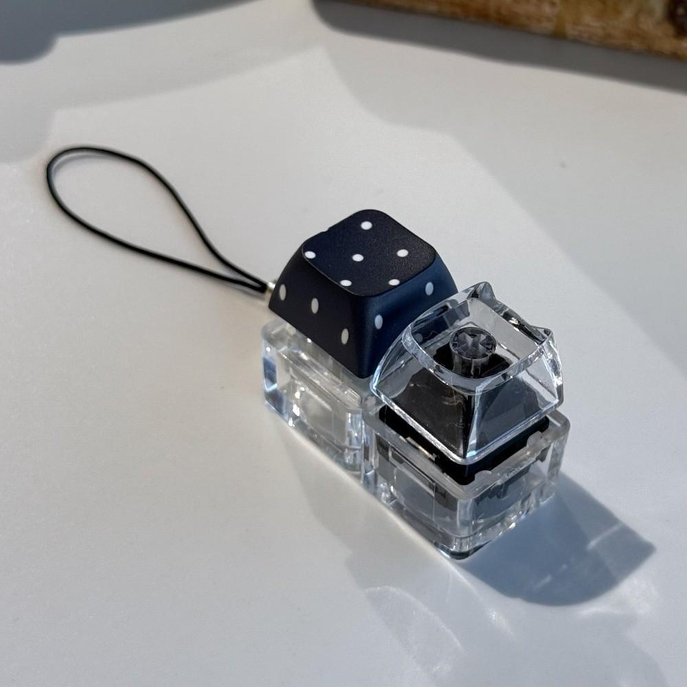 Transparenter Basis Fidget Schlüsselanhänger Würfel Tastenkappe Clicker Anhänger Druckspielzeug Tägliches Mitführen