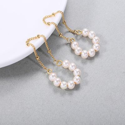 Orecchini a clip con polsini dell'orecchio di perle Orecchini a forma di C senza piercing all'osso senza foratura Orecchini di moda minimalista per le donne Gioielli da sposa