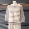 Trendy Spring Striped Knit Top for Moms - New Style for Middle-Aged and Elderly Women, Lightweight Base Layer Shirt