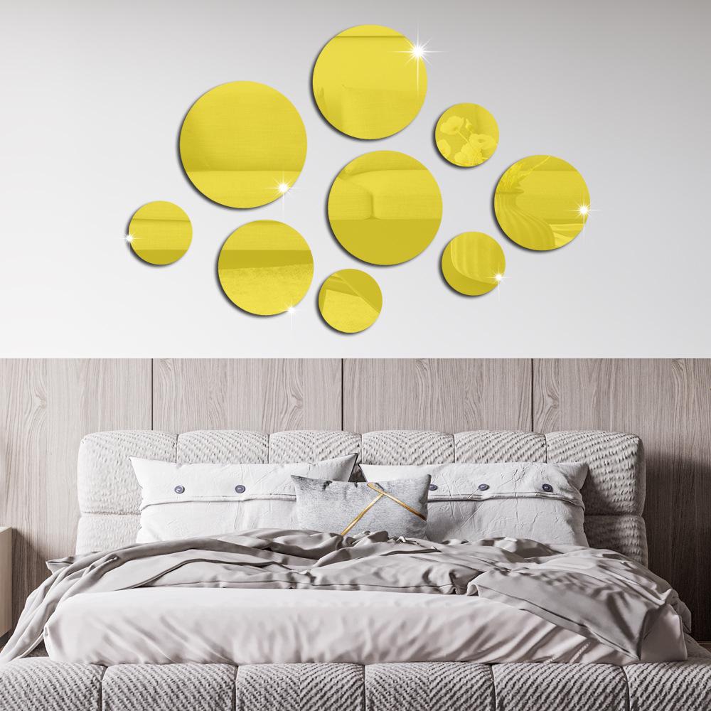 JM3246 3D Round Acrylic Wall Mirror Stickers for Living Room & Bedroom Decor