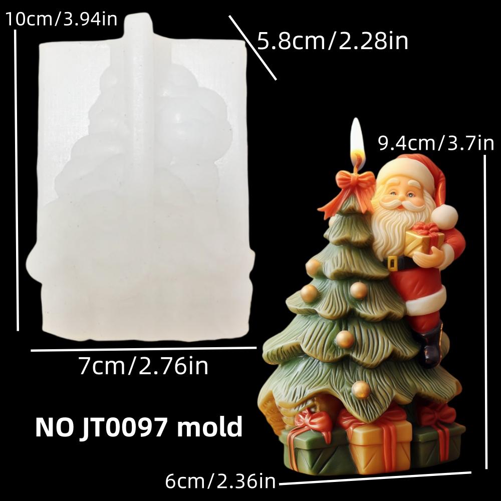Santa Claus Candles Lying on the Christmas Tree Silicone Mold Christmas Gift Box Christmas Tree Climbing Santa Claus Resin Molds