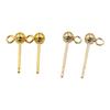 14K Gold Filled Round Bead Ear Pins: Ball Stud Earrings with Ring for DIY Jewelry Accessories.