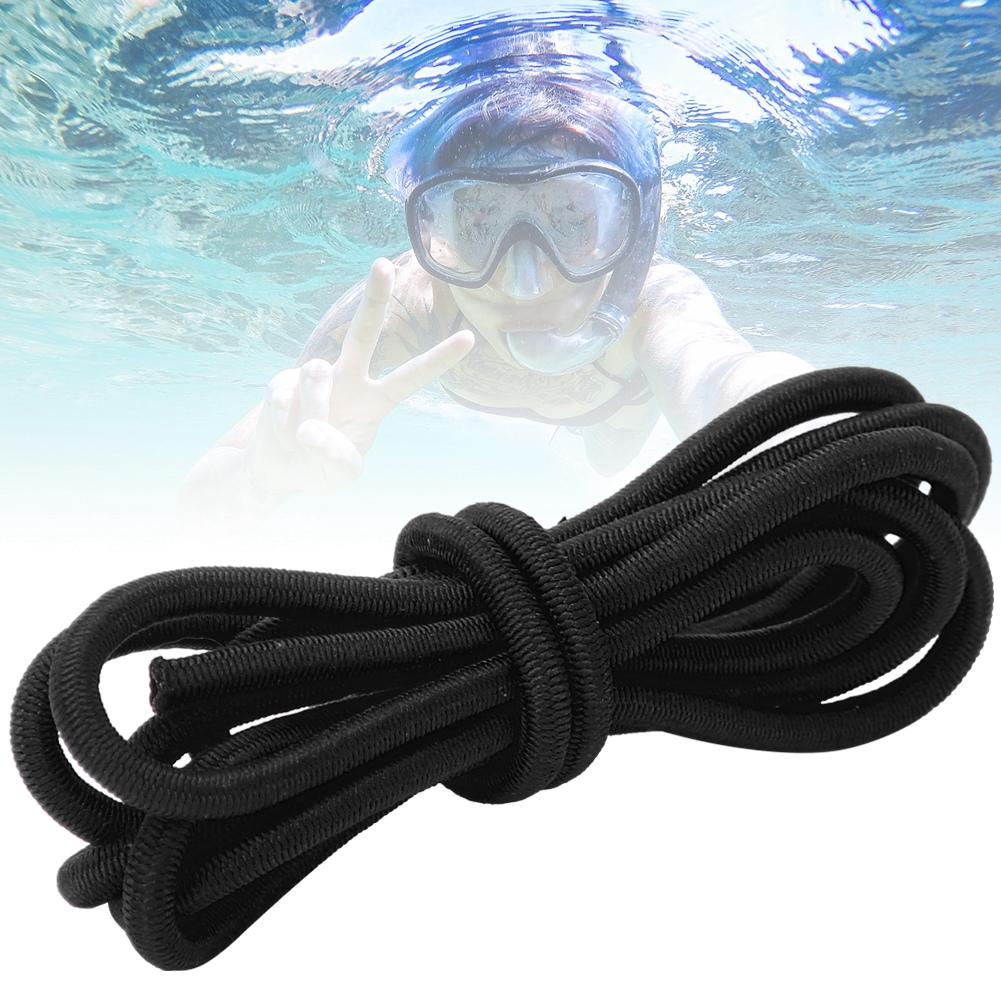 2PCS Elastic Rubber Swim Goggles Scuba Diving Snorkeling Mask Strap Cord Adjustable Band RopeBlack