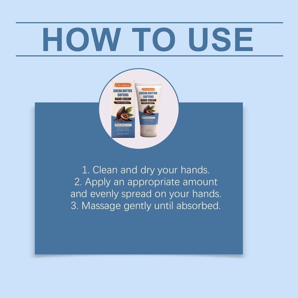 OceAura Bio Kakaobutter Handcreme Feuchtigkeitsspender Weiche Glatte Hautpflege