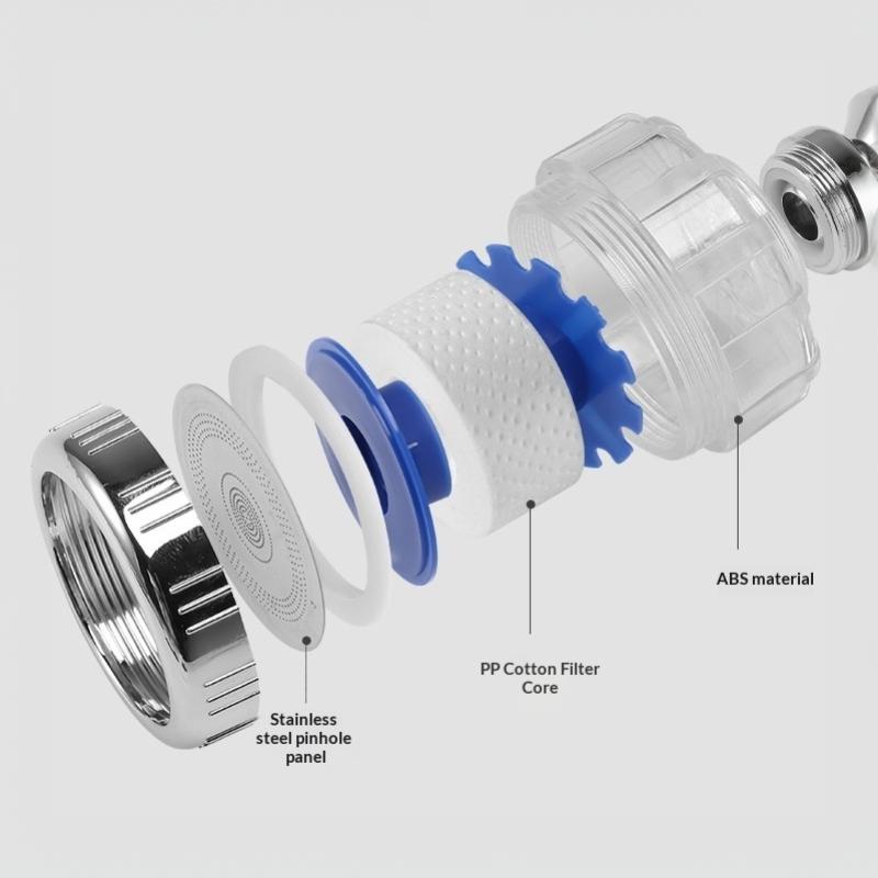 Kitchen Faucet Water Filter 360 Degree Pressurized Universal Faucet Aerator Sink Bathroom Accessories