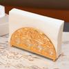 Table Napkin Holder Non-slip Base Hollow-carved Light Luxury Semicircular Tissue Holder Shelf for Dining Room