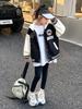 2026 Girls' Chic Baseball Jacket - Children's Fashionable Spring & Autumn Style