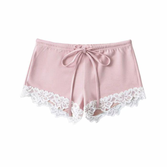 

Кружевные шорты с низкой талией и бантом в европейском и американском стиле для женщин Medium розовый