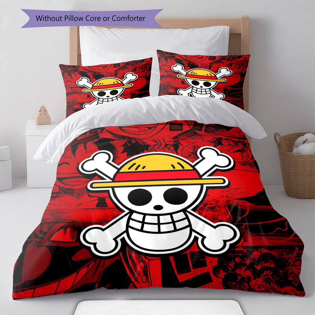 Cartoon Pattern Bedding Quilt Set Quilt Cover Pillowcase Home Decoration Birthday Gift (1 * Duvet Cover + 2 * Pillowcase, Without Core)