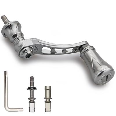 VERLÄNGERTER 45-50mm Variabler Rollengriff mit 19mm Aluminium-Knauf 21mm Carbon-Knauf für Shimano Daiwa Universal-Spinningrolle Arch Serie (Rotguss) (877)