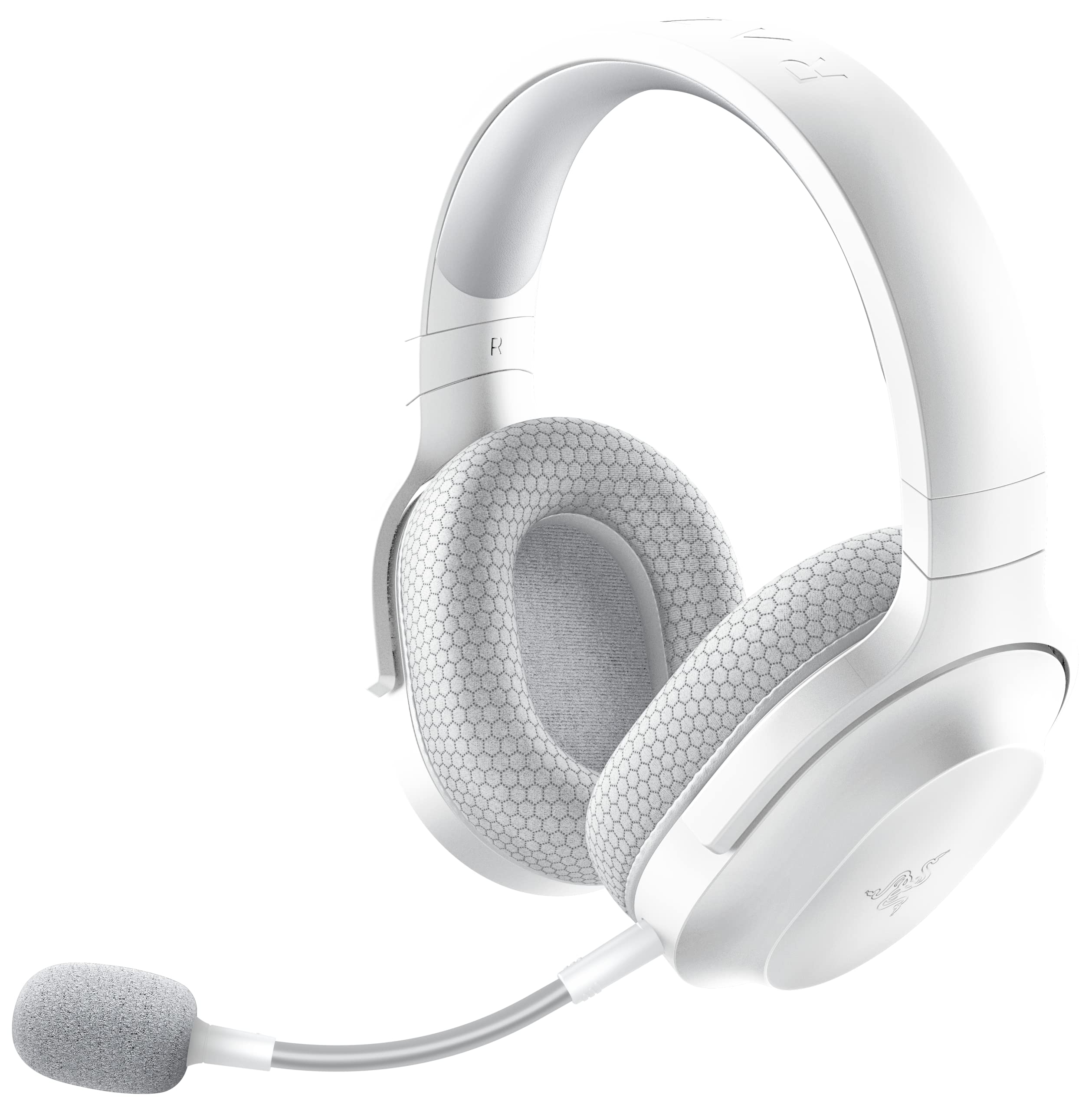 

Беспроводная игровая гарнитура Razer Barracuda X Mercury White с аналоговым и кастомным динамическим 40-мм объемным однонаправленным микрофоном, 20 часов работы от аккумулятора белый