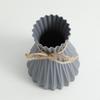 Kreative Origami-Vase Europäische Faltenvase Kunststoff zylindrische Falten Blumenvase Faltpapier-Stil Trockenblumenflasche Modern