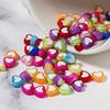 TX30 100pcs 8x4mm Creativity Candy Color Glossy Love Heart Acrylic Spacer Bead Jewelry DIY Bracelet Accessories Trend Popular