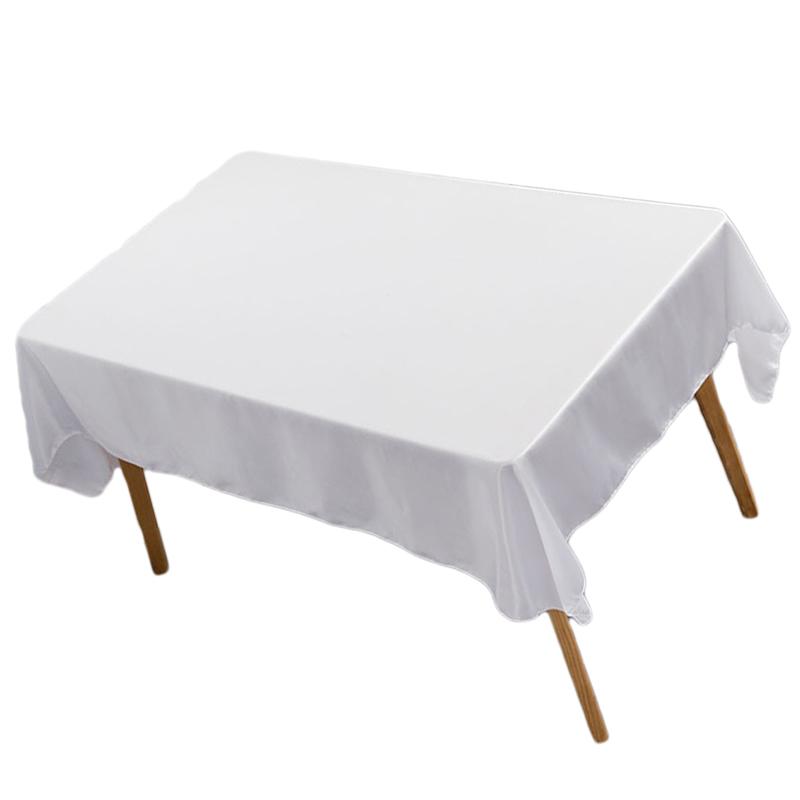 Tablecloth Rectangle White Table Cover Cloth Polyester 145x305cm for Dining Room Wedding Banquet Hotel