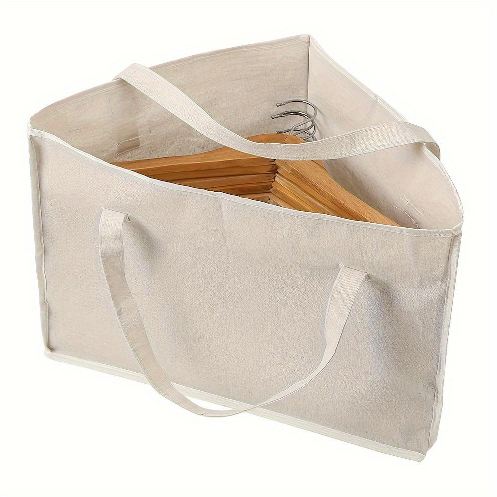 1pc Wardrobe Organizer Triangular Storage Bag with Handle and Base for Space-Saving Clothes Hanger Storage Bag Basket бежевый 2430₽