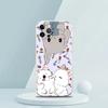 Cute Colorful Rabbit Luxury Phone Case For iPhone 16 15 14 13 12 11 Pro Max XS X XR SE 7 8 Plus Soft Silicone Clear Cover
