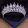 Baroque Purple Rhinestone Crystal Wedding Crown Silver Gold Colors Bridal Tiaras Party Prom Bride Headdress Hair Jewelry