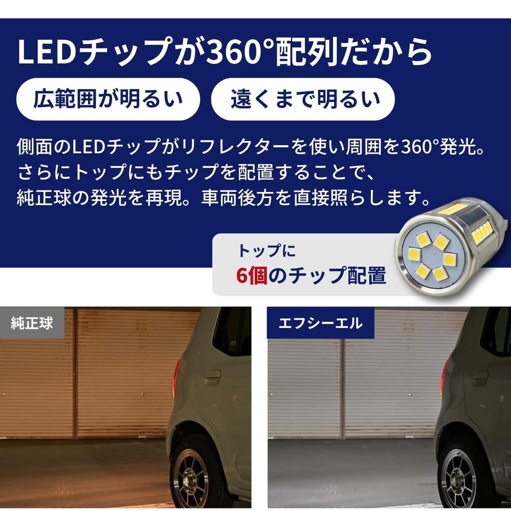 T20 LED Backup Vehicle Inspection Long 36 Car 2 Pieces Compatible with Delica Jimny Jimny 30 Series Prius 40 Series Fcl. (FCL) Lamp, Single, White,