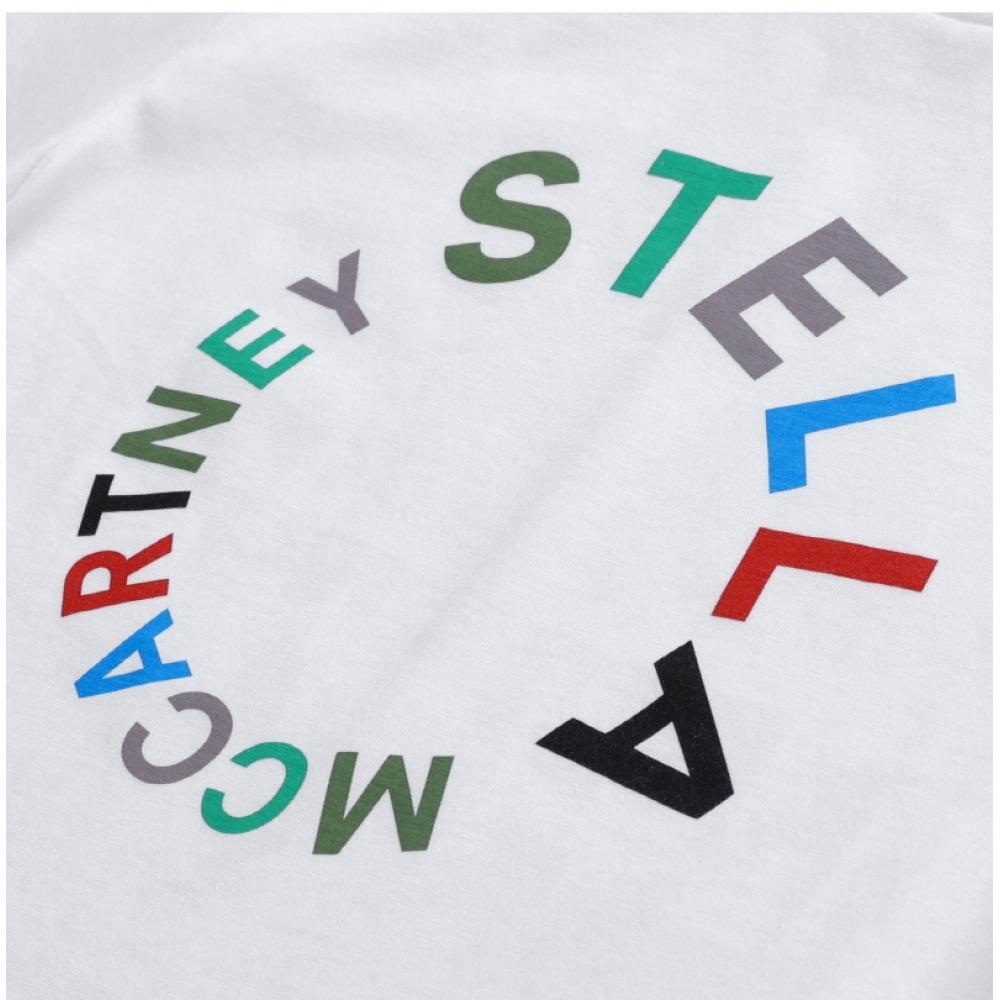 Stella Mccartney Tt8s31 Z0434 100 Round Logo Kids Short Sleeve Tee