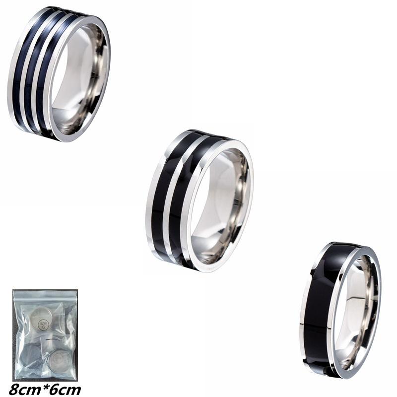3pc Men’s Black Stainless Steel Ring Multi-Faceted Ring for Men Women Wedding Engagement Rings Anniversary Gifts