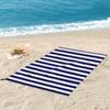 Classic Stripes Navy Blue And White Beach Towel Soft Microfiber Quick Dry Absorbent Quick Towels For Yoga
