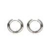 Stylish Elegant Sweet Biue Ceramic Heart Shape Pendant Earrings for Women Stainless Steel Double Ring Ear Cuffs Charm Jewelry
