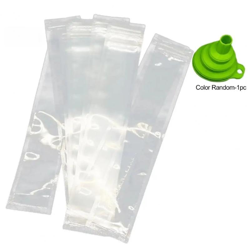 Disposable Popsicle Mold Bags BPA-Free Freezer Tubes with Zip Seals and Funnel  for Ice Pops Yogurt Juice Smoothies