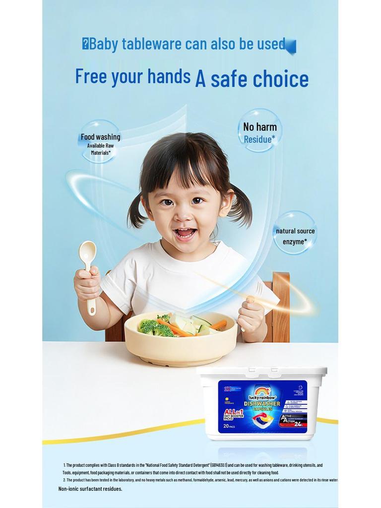 Dishwasher Pods for Sterilization, Oil Removal & Brightening (20 Pcs/box)