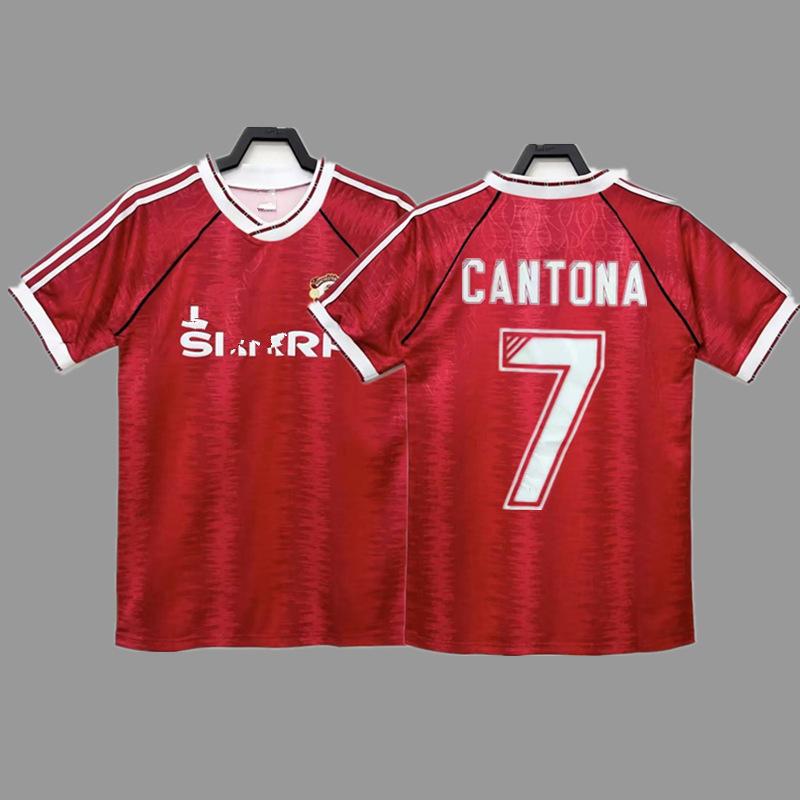 Man L Retro Jersey Football Jersey No. 7 Beckham Cantona C Ronaldo Rooney Giggs Jersey