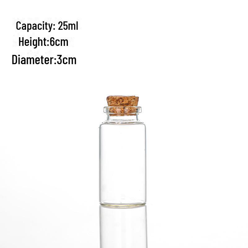 Frasco de Tubo de Vidro com Rolha de Cortiça de 30mm - para Doces, Cápsulas, Chá ou Flores
