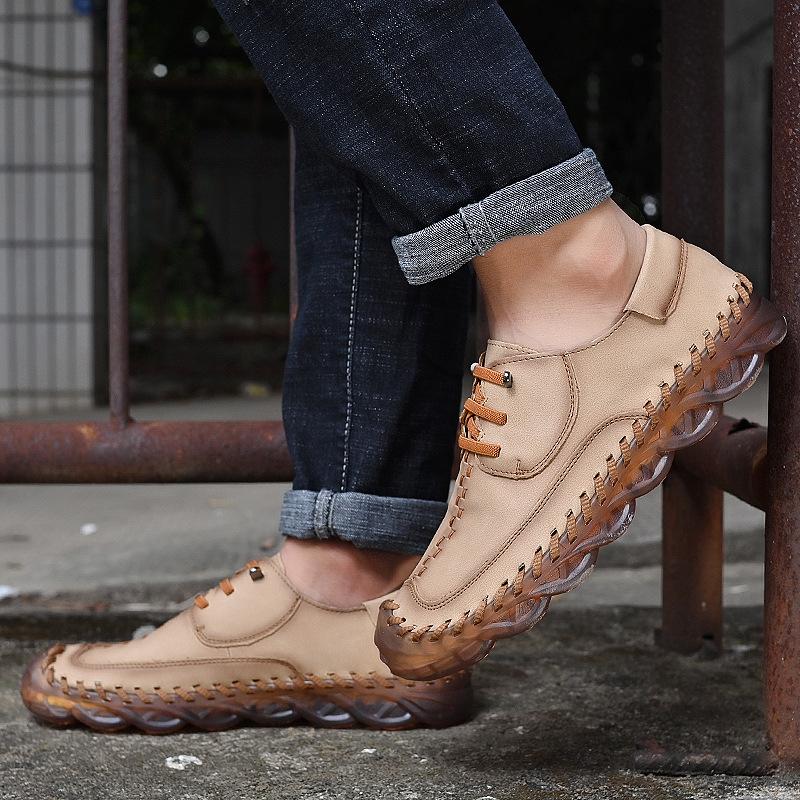 New Trend Handmade Men's Climbing Board Shoes Casual Shoes All-Matching Outdoor Leisure Leather Shoes