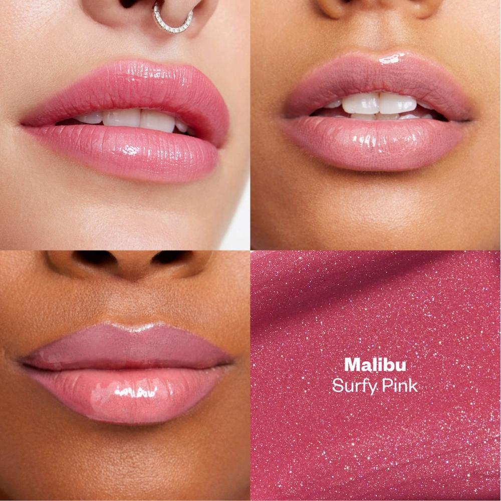 Kosas Wet Lip Oil Aufpolsternde Peptid-Lippenbehandlung Glanz 0,15 Unzen 4,6 ml Malibu Cool Perlmuttrosa