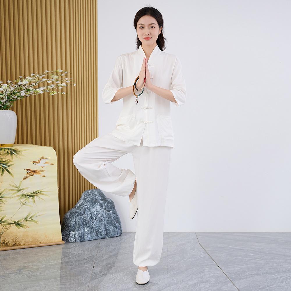 

Чайный сервиз в китайском стиле, вдохновленный дзен, 2025: Рабочая форма медицинского центра - Костюм из двух частей для техника туйна и физиотерапии Double Extra Large белый